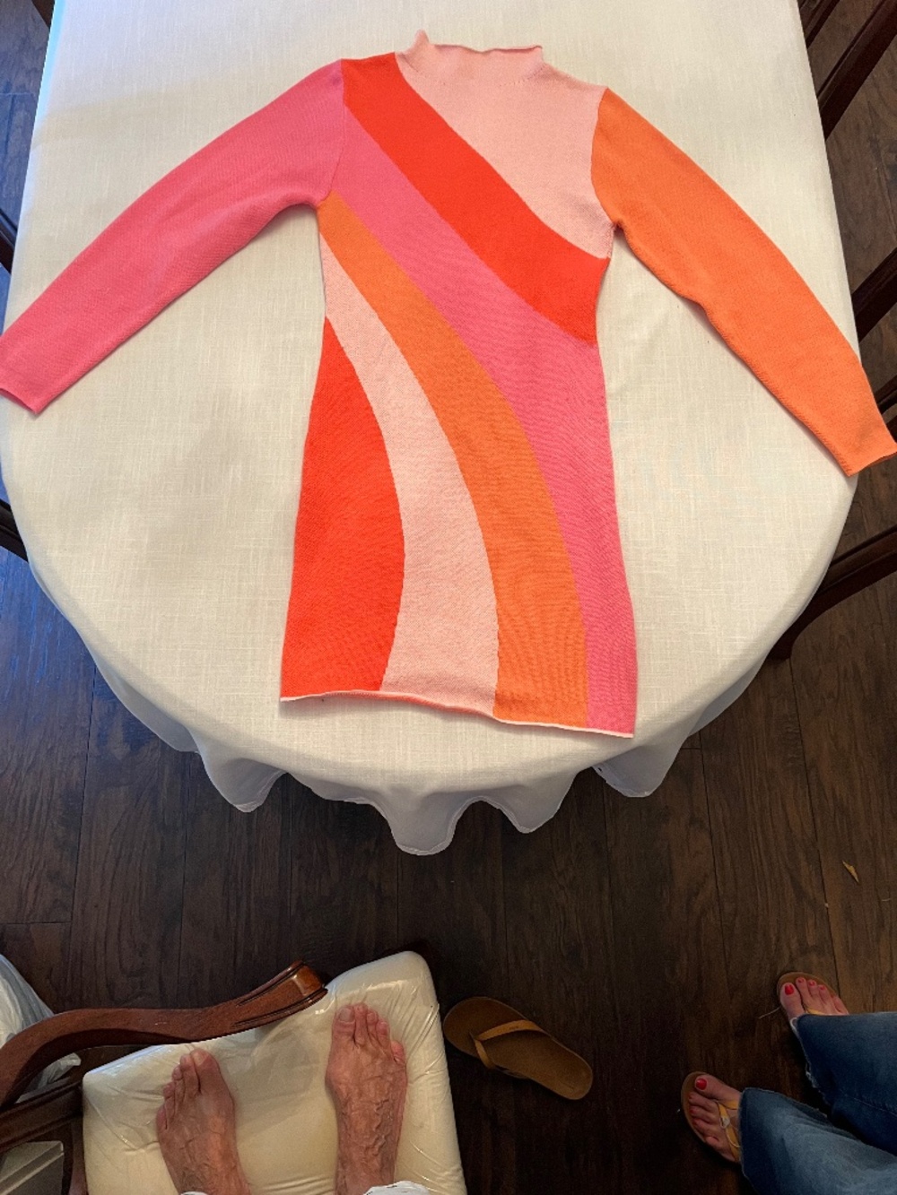Vintage mod hot pink and orange dress